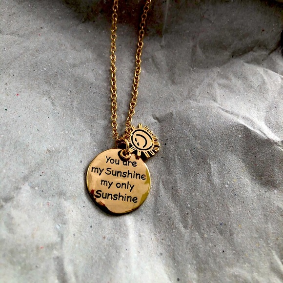 You Are My Sunshine Necklace Pendant- sun charm - Picture 3 of 9